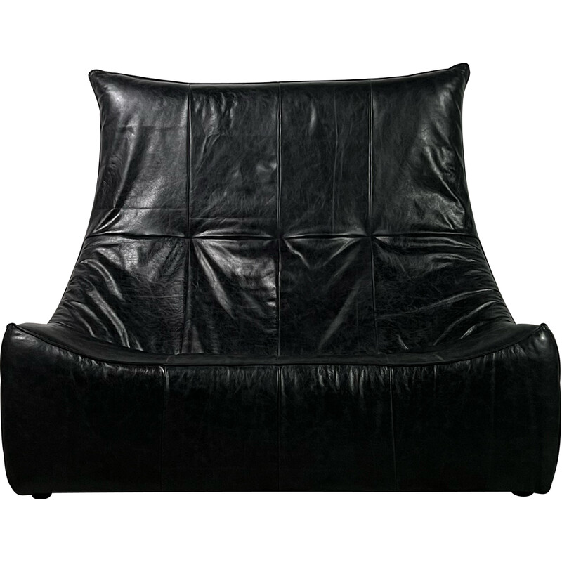 Vintage The Rock 2-Sitzer-Sofa aus Metall und Leder von Gerard Van den Berg für Montis, Niederlande 1970