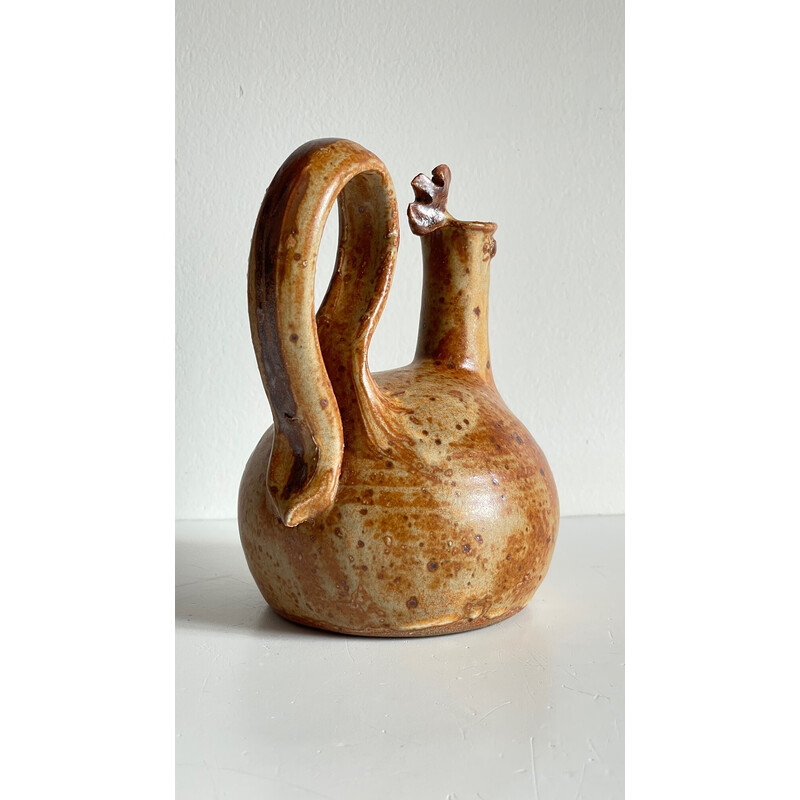 Vintage ceramic soliflore pitcher in the shape of a rooster, 1960