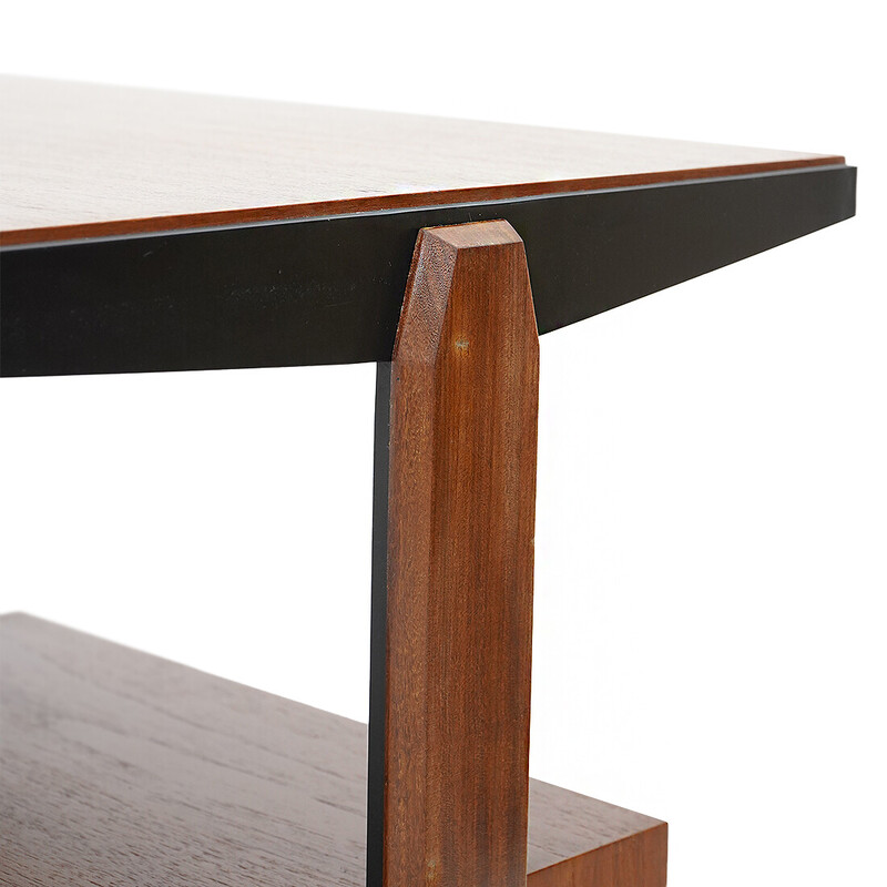 Vintage teak and black painted metal desk by Franco Fraschini for Saima, Italy 1960