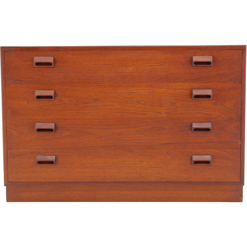 Vintage teak chest of drawers with drawers for Søborg Møbelfabrik, Denmark 1950
