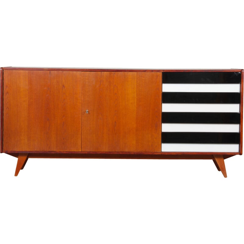 Vintage sideboard model U-460 in oak by Jiri Jiroutek for Interier Praha, Czechoslovakia 1960