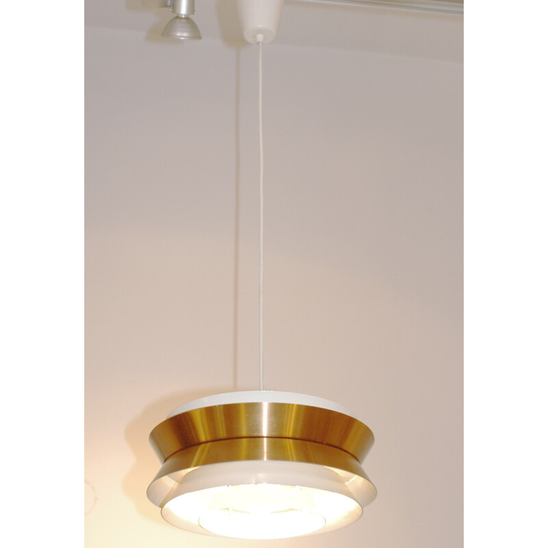 Suspension vintage scandinave en cuivre blanc - 1960