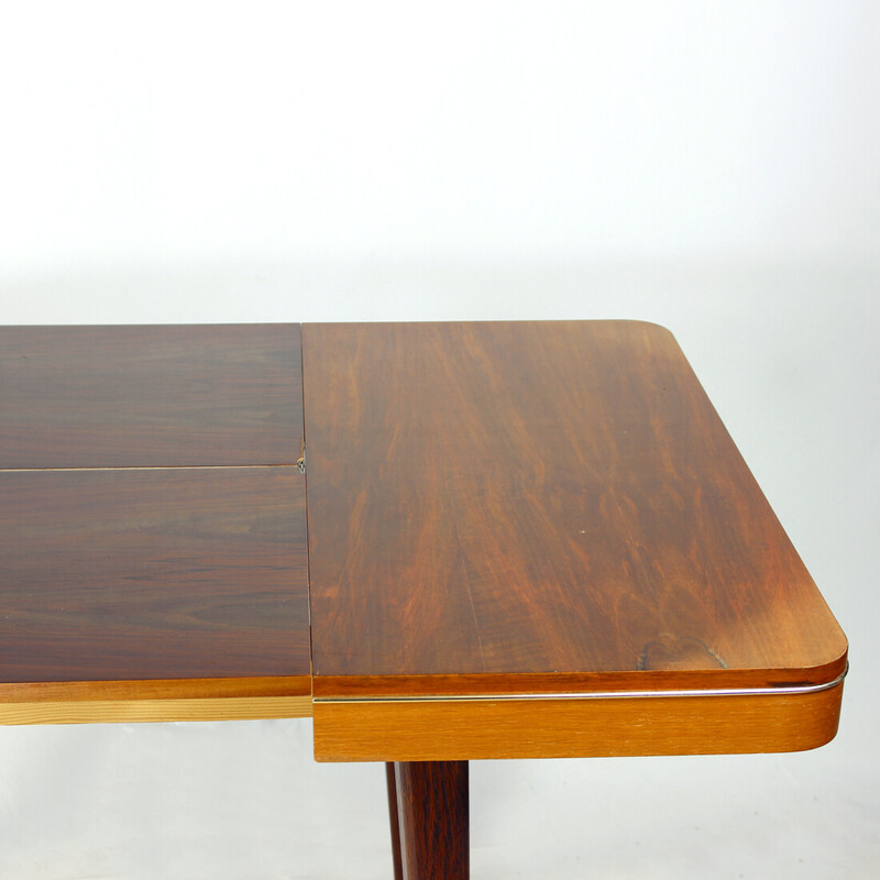 Vintage square extending dining table in walnut by Jitona, Czechoslovakia 1968