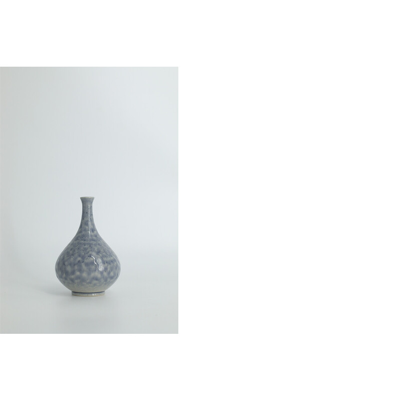 Azur Vase aus Steingut von Gunnar Borg für Höganäs Keramik, Schweden 1960