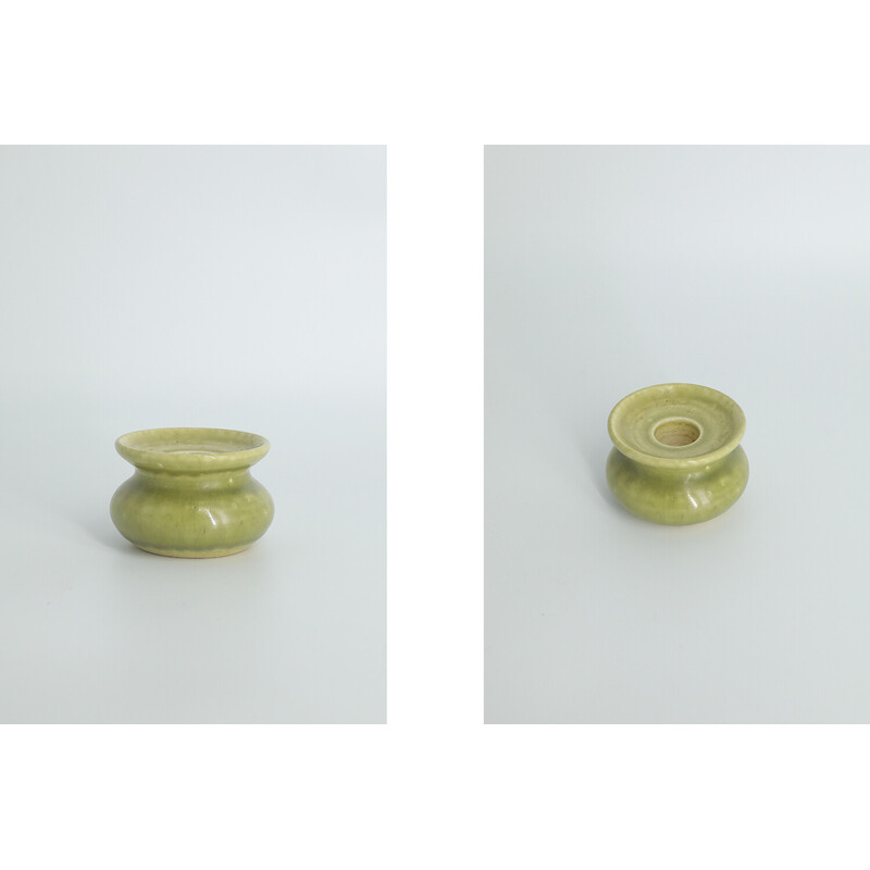 Vintage stoneware candlestick by Gunnars Keramik Höganäs, Sweden 1960