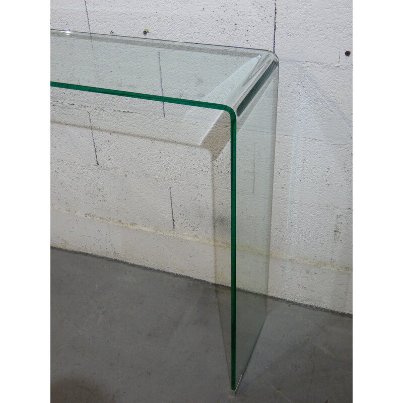 Vintage glass console for Ligne Roset, France 1980