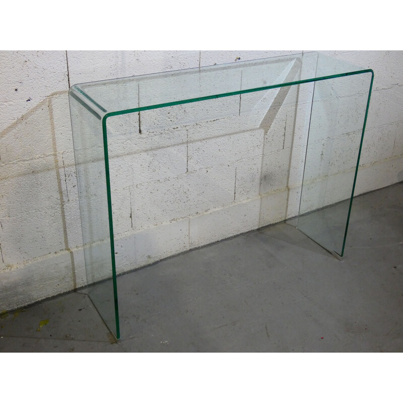 Vintage glass console for Ligne Roset, France 1980