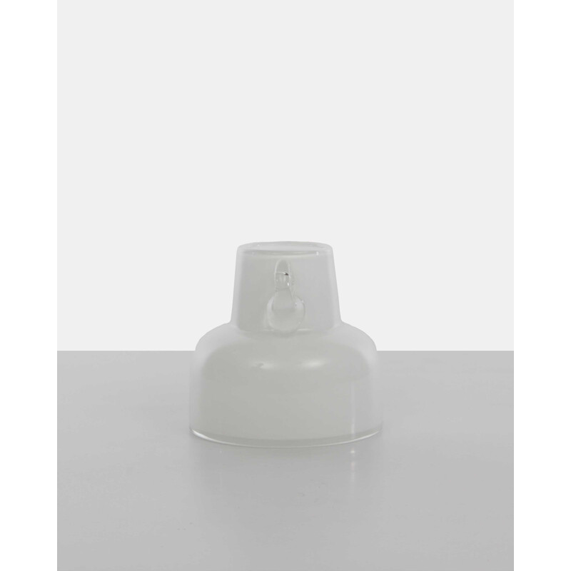 Vase en verre blanc de Jerzy Słuczan - 1980