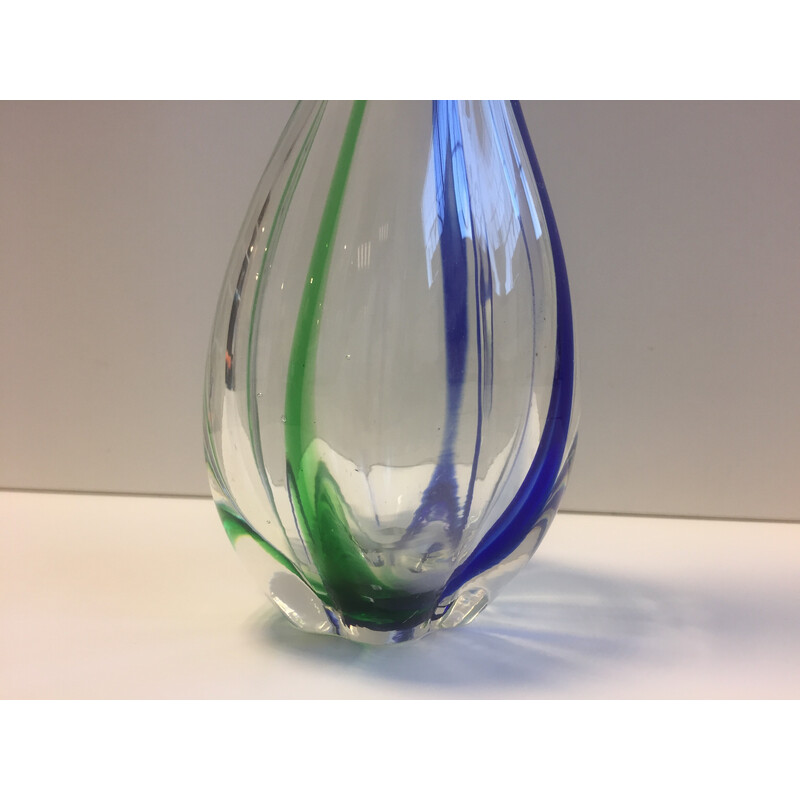 Vintage Murano glass soliflore vase by Archimède Seguso For Seguso Vetri d'Arte, Italy 1970