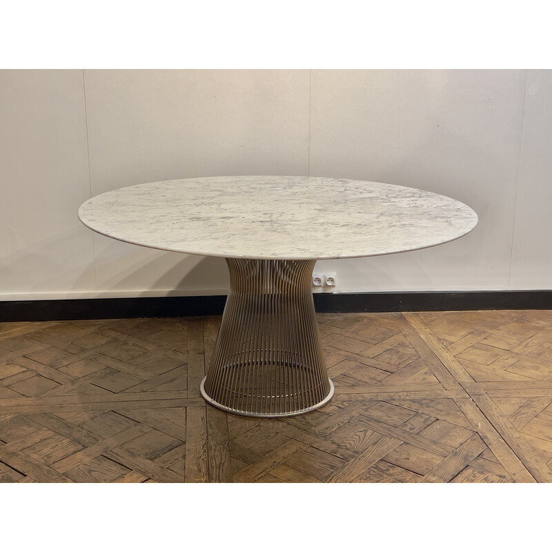 Vintage marble and steel dining table by Warren Platner for Knoll, 2015