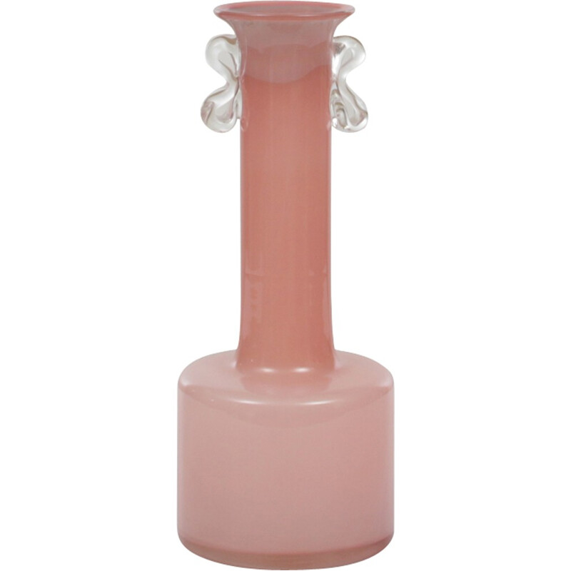 Pink vase in glass from Eastern Europe - 1980s