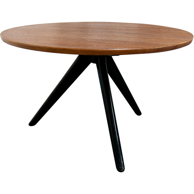 Mid-century round scandinavian tripod coffee table - 1960s