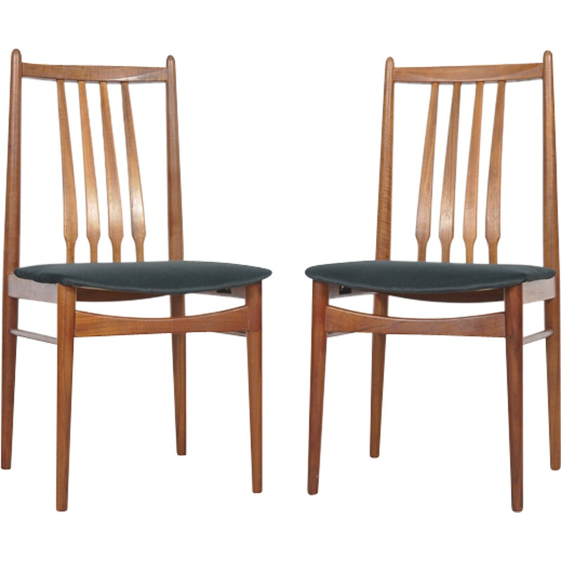 Paire de chaises en teck scandinaves vintage - 1960