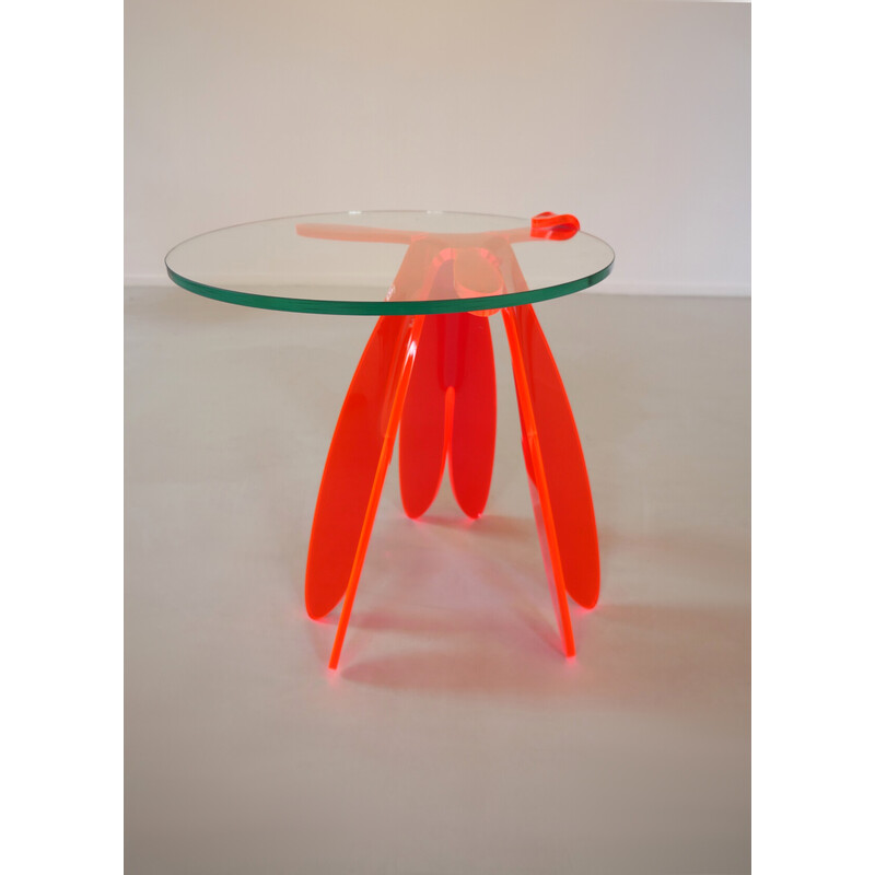 Tavolino vintage Libellula in pmma e vetro riciclato di Pulpas Studio, Spagna 2020