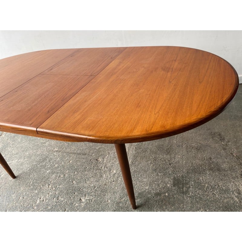 Ensemble à repas vintage en hêtre et similicuir noir par Victor Wilkins pour Schreiber Furniture