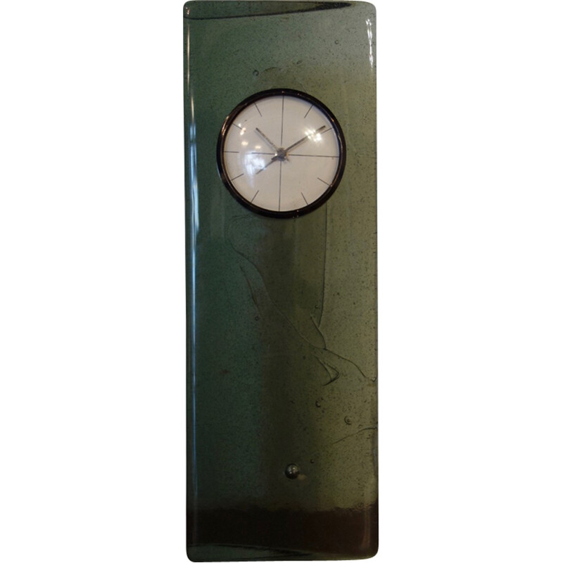 Pendule horloge en verre Saint Gobain - 1960