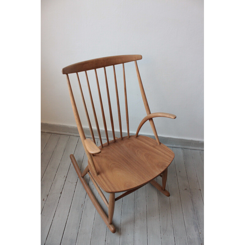 Vintage rocking chair by Illum Wikkelsø for Niels Eilersen, Denmark 1958