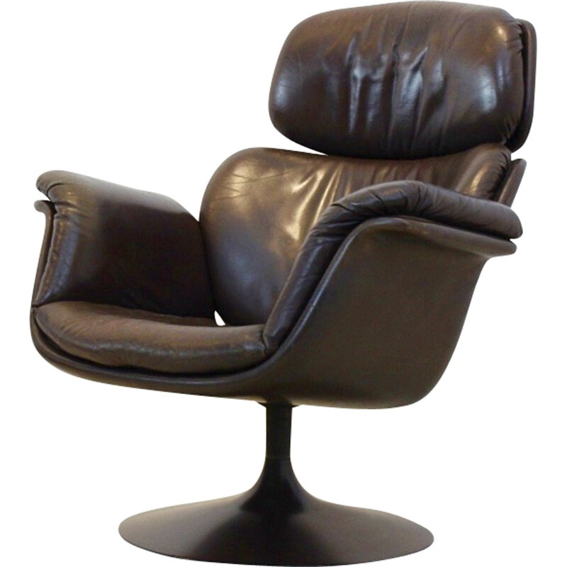 Artifort F545 Leather Big Tulip Chair F545 by Pierre Paulin - 1970s