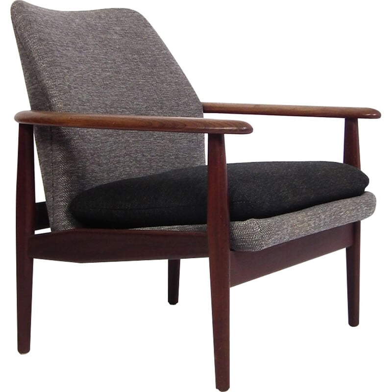 Hulmefa teak wooden armchair with a low backrest - 1960s