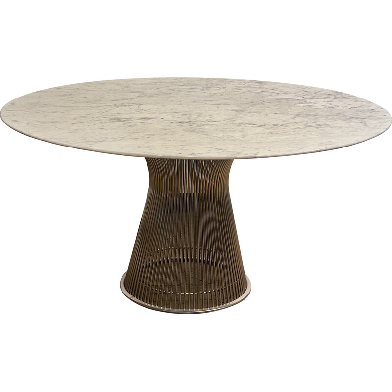 Vintage marble and steel dining table by Warren Platner for Knoll, 2015