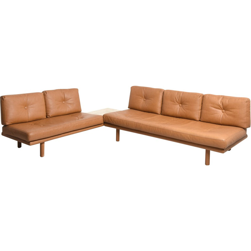 Living room set in cognac color by Franz Köttgen for Kill International - 1960s