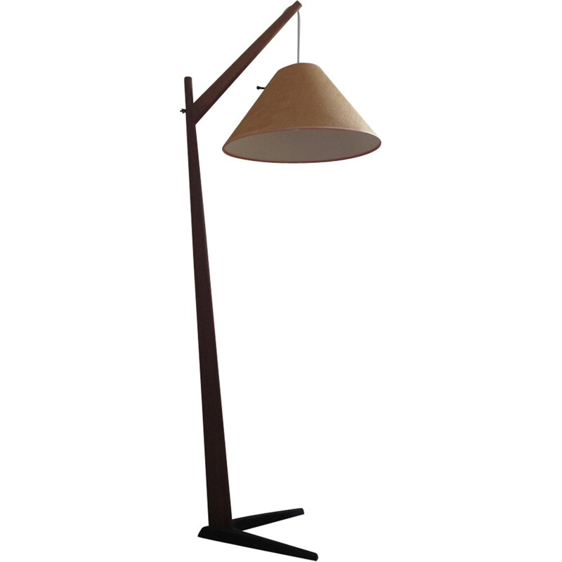 Scandinavian Floor Lamp in teak and steel - 1960s