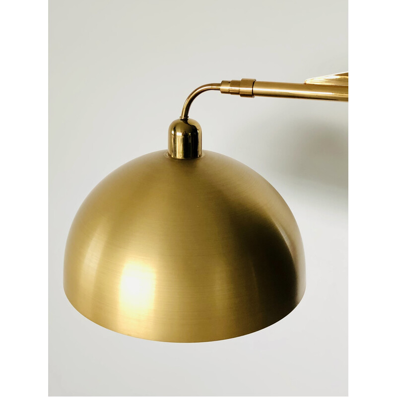 Vintage telescopic wall lamp in gold metal, Italy 1960