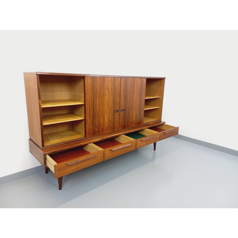Vintage rosewood and light wood sideboard by Bordum and Nielsen for Samcom, Denmark 1960