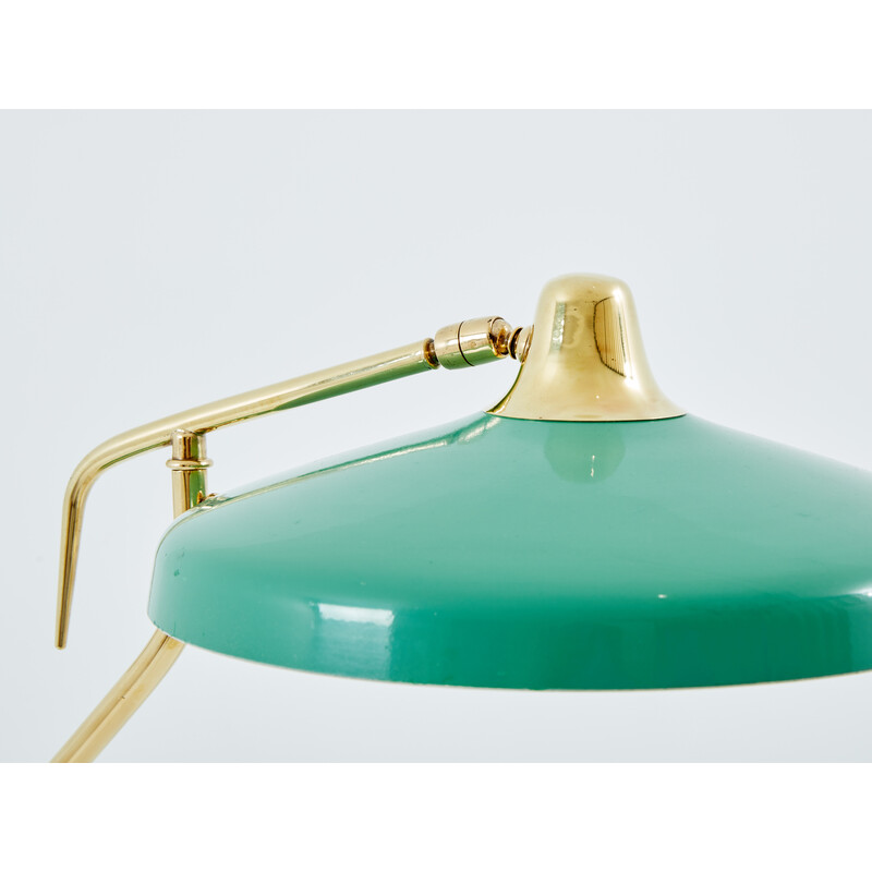 Lampe de table vintage en laiton massif et métal par Oscar Torlasco pour Stilux Milano, Italie 1950