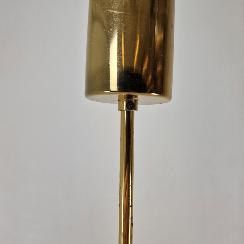 Vintage brass chandelier with 13 lights by Gaetano Sciolari, Italy 1970