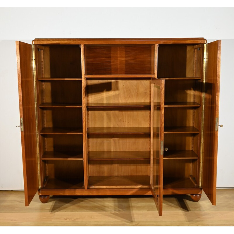 Vintage Art Deco bookcase in blond mahogany, 1940