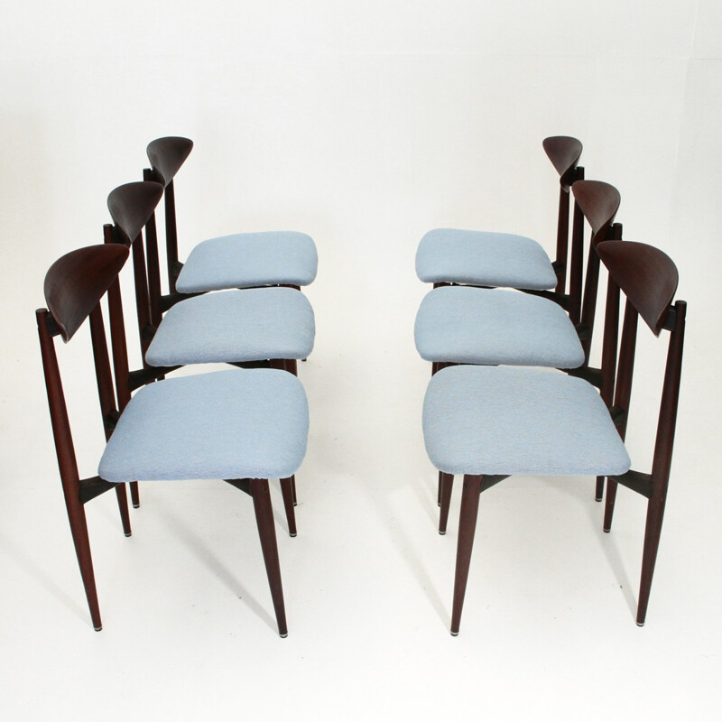 Ensemble de 6 chaises italiennes de salle à manger - 1950