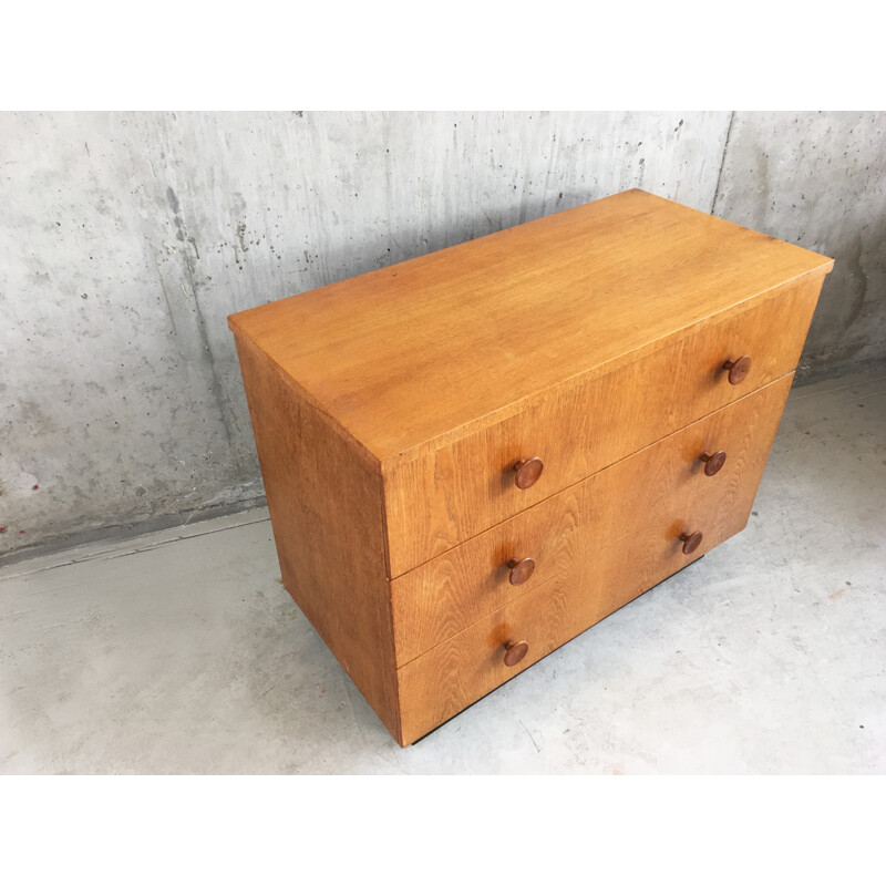 British teak chest of drawers with black base - 1970s