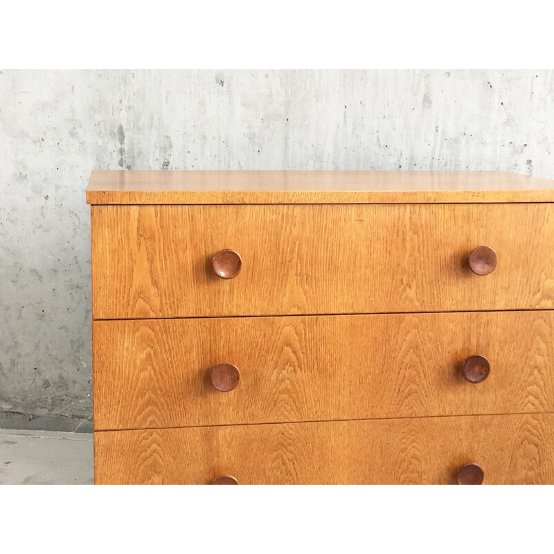 British teak chest of drawers with black base - 1970s
