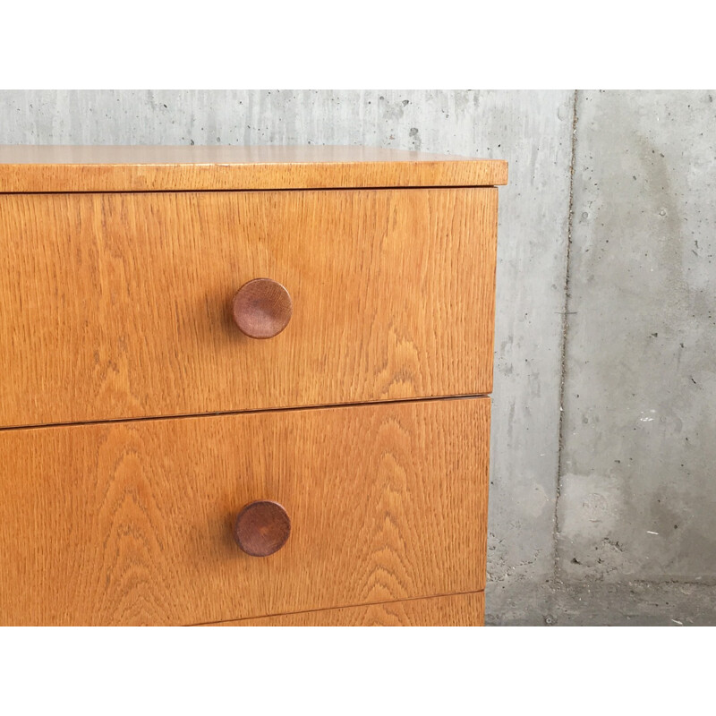 British teak chest of drawers with black base - 1970s