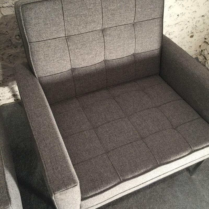 Paire de fauteuils gris modèle 65A par Florence Knoll - 1960