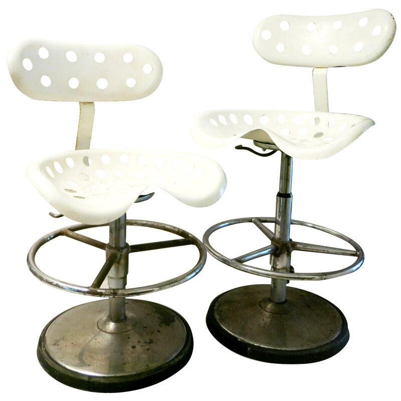 Pair of "Faucheuse" stools, Etienne FERMIGIER - 1970s
