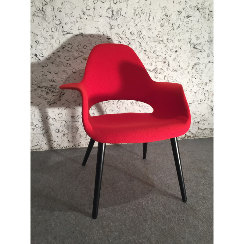 Red "Organic chair" by Eames and Saarinen - 2000s
