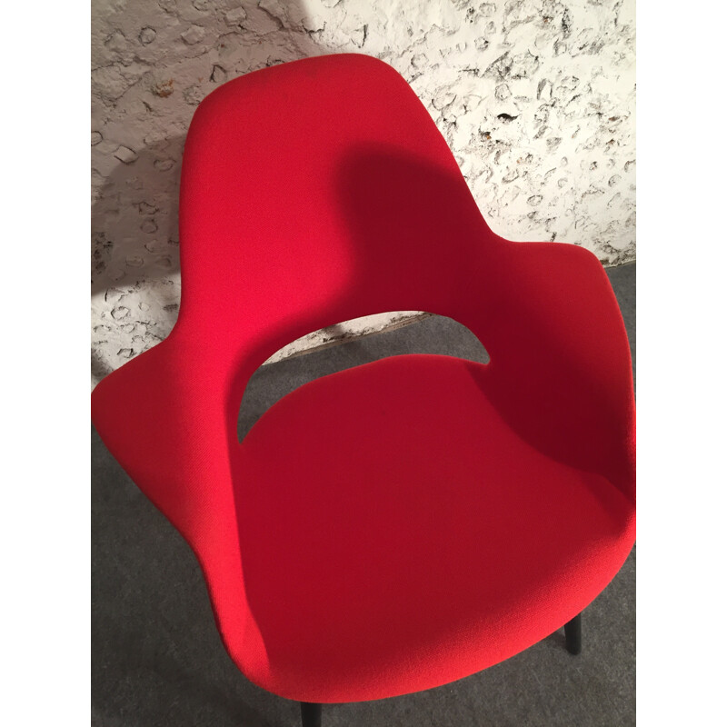 Red "Organic chair" by Eames and Saarinen - 2000s