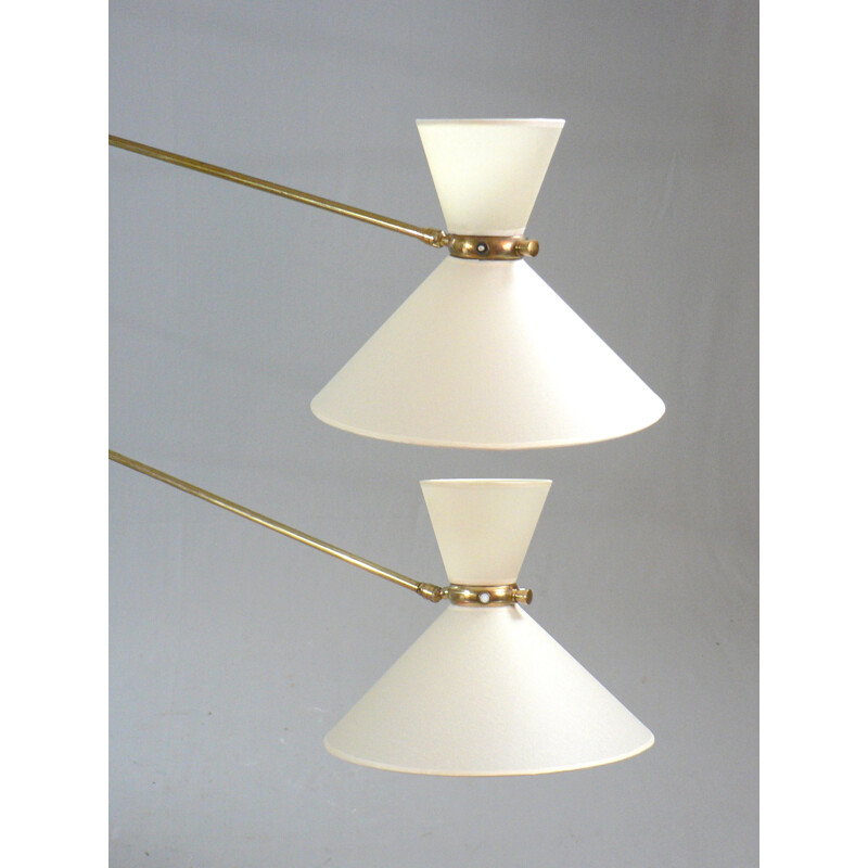 Pair of double arm wall lights by Lunel - 1950s