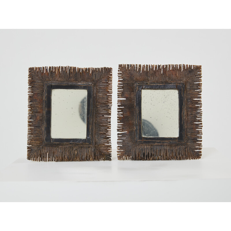 Pair of vintage talosel mirrors by Line Vautrin, 1960