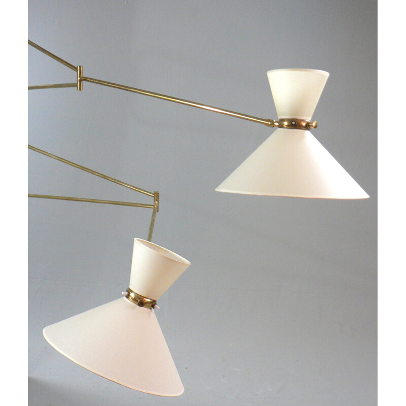 Pair of double arm wall lights by Lunel - 1950s