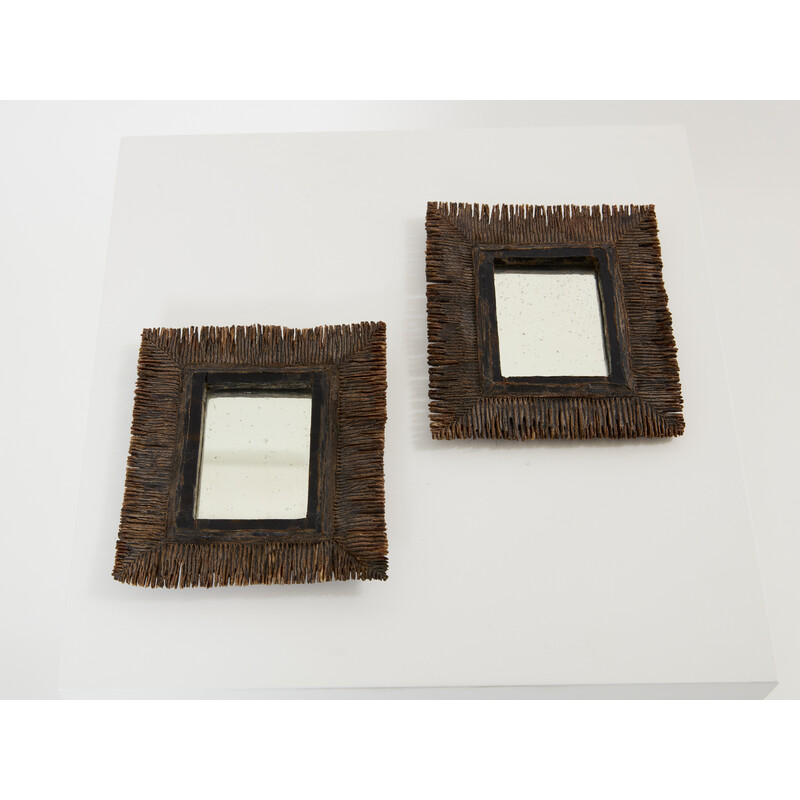 Pair of vintage talosel mirrors by Line Vautrin, 1960