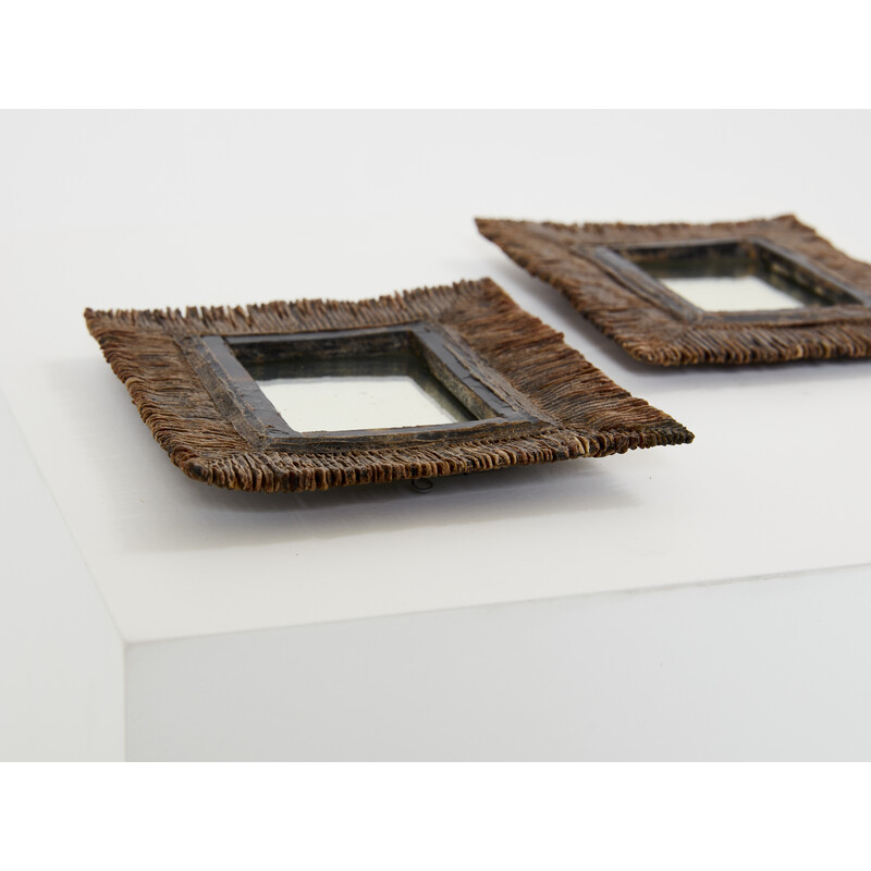 Pair of vintage talosel mirrors by Line Vautrin, 1960