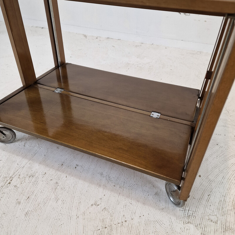 Vintage wooden folding trolley by Carrello Tobia for Ciatti, Italy 1960