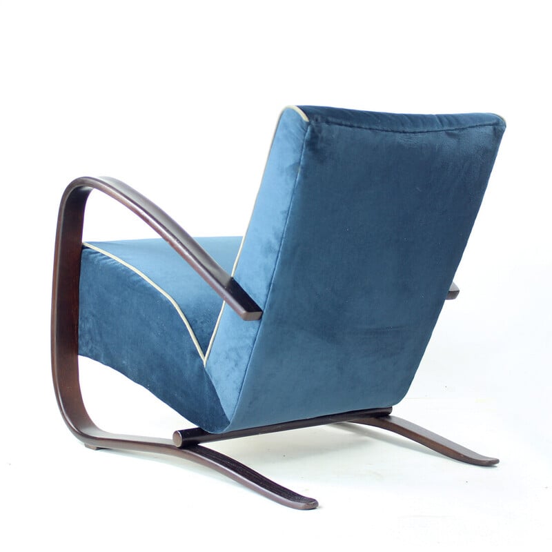 Vintage armchair model H- 269 in wood and fabric by Jindřich Halabala for Up Závody, Czechoslovakia 1920