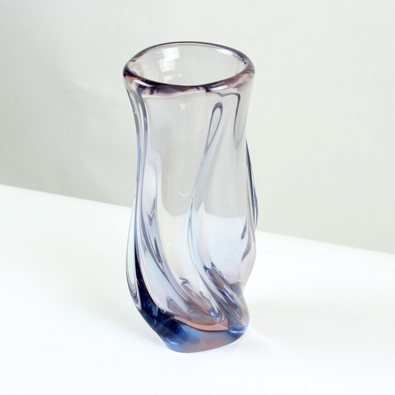 Vase vintage en verre de Murano par Josef Hospodka, Tchécoslovaquie 1960