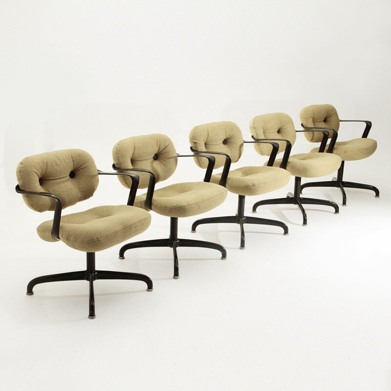 Set of 5 model 2328 chairs by Andrew Morrison & Bruce Hannah for Knoll - 1970s