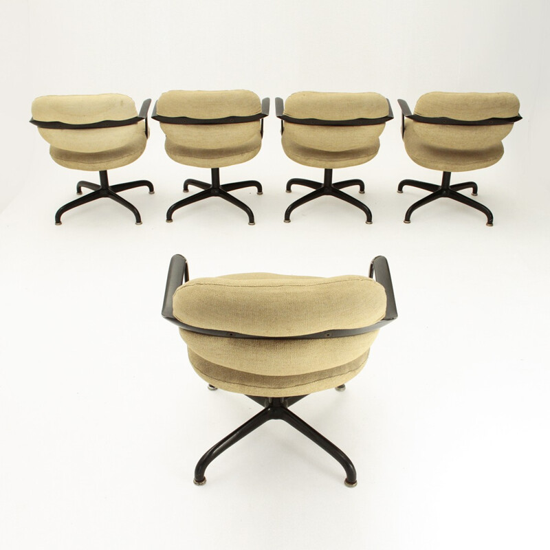 Ensemble de 5 chaises modèle 2328 par Andrew Morrison et Bruce Hannah pour Knoll - 1970