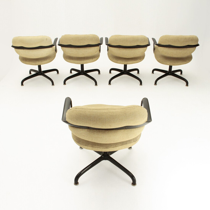 Set of 5 model 2328 chairs by Andrew Morrison & Bruce Hannah for Knoll - 1970s